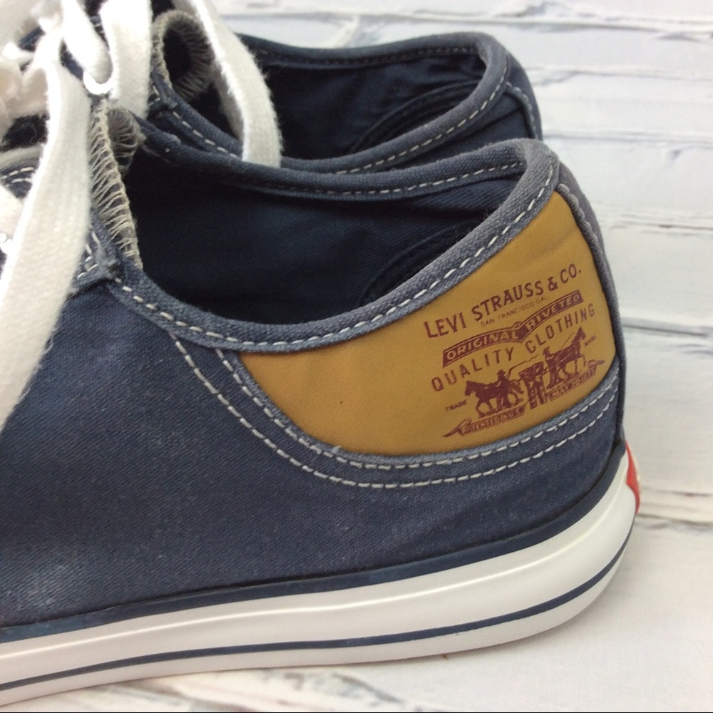 Levi’s Navy Blue Canvas Sneakers, Size 10 - Picture 4 of 10